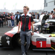 Driver Timo Bernhard with the car at the Nürburgring 24 Hours.